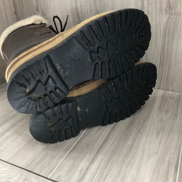 Kaufman Boots Mens 9 Brown Leather Duck Boot Winter Lined Lace Up - Picture 13 of 14